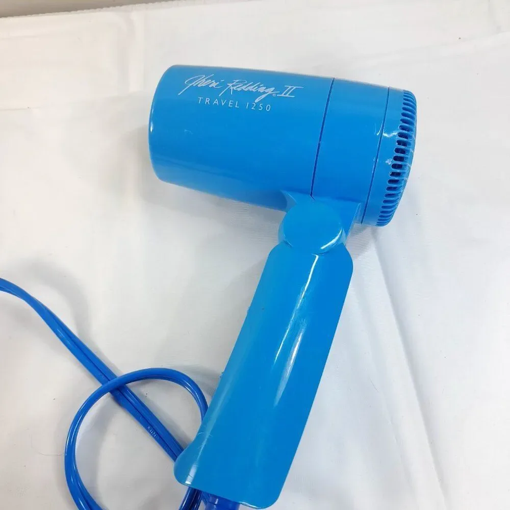 Jheri Redding‎ II Travel 1250 Hair Dryer Foldable folding blue JRK2657 Vintage